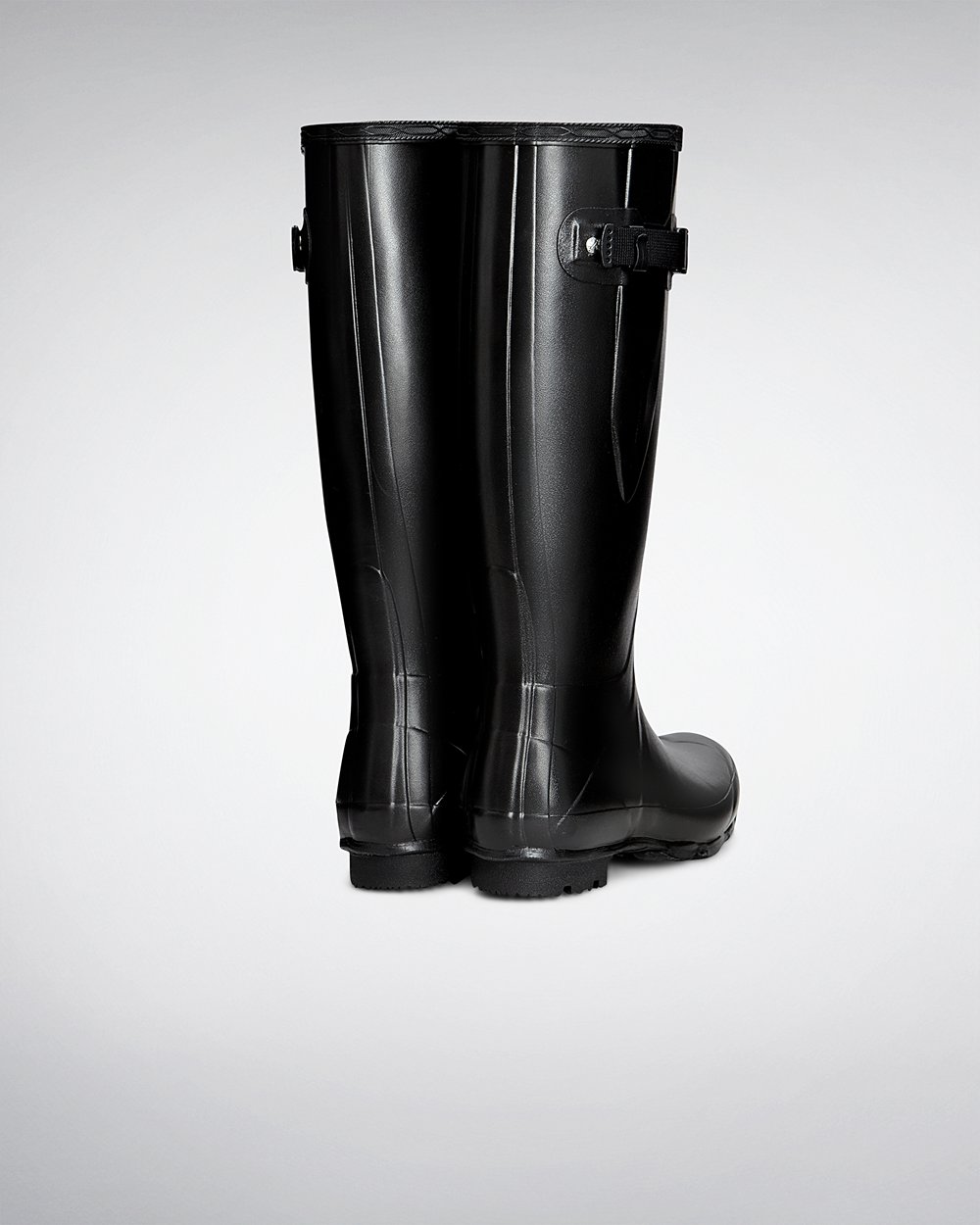 Bottes Hautes de Pluie Hunter Norris Field Side Adjustable Femme Noir EBGTVIN-19